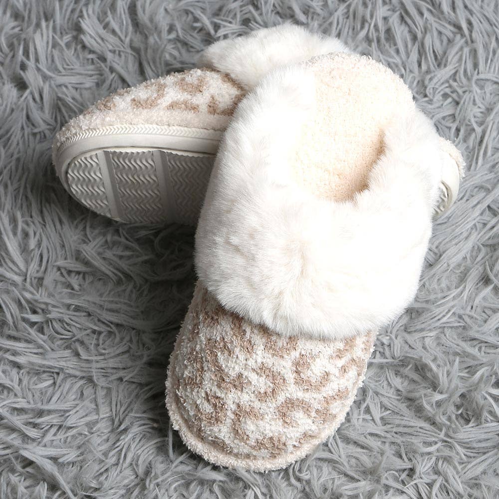 Leopard Faux Fur Soft Indoor Slippers