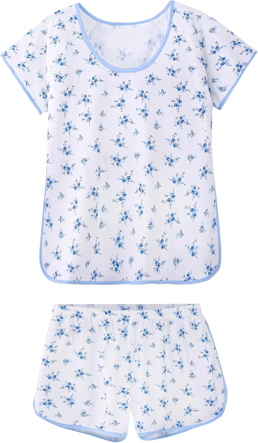 Hilinker Womens Sexy Pajama Set Ruched Lace Trim Cami and Shorts Summer Cute Pjs 2 Piece