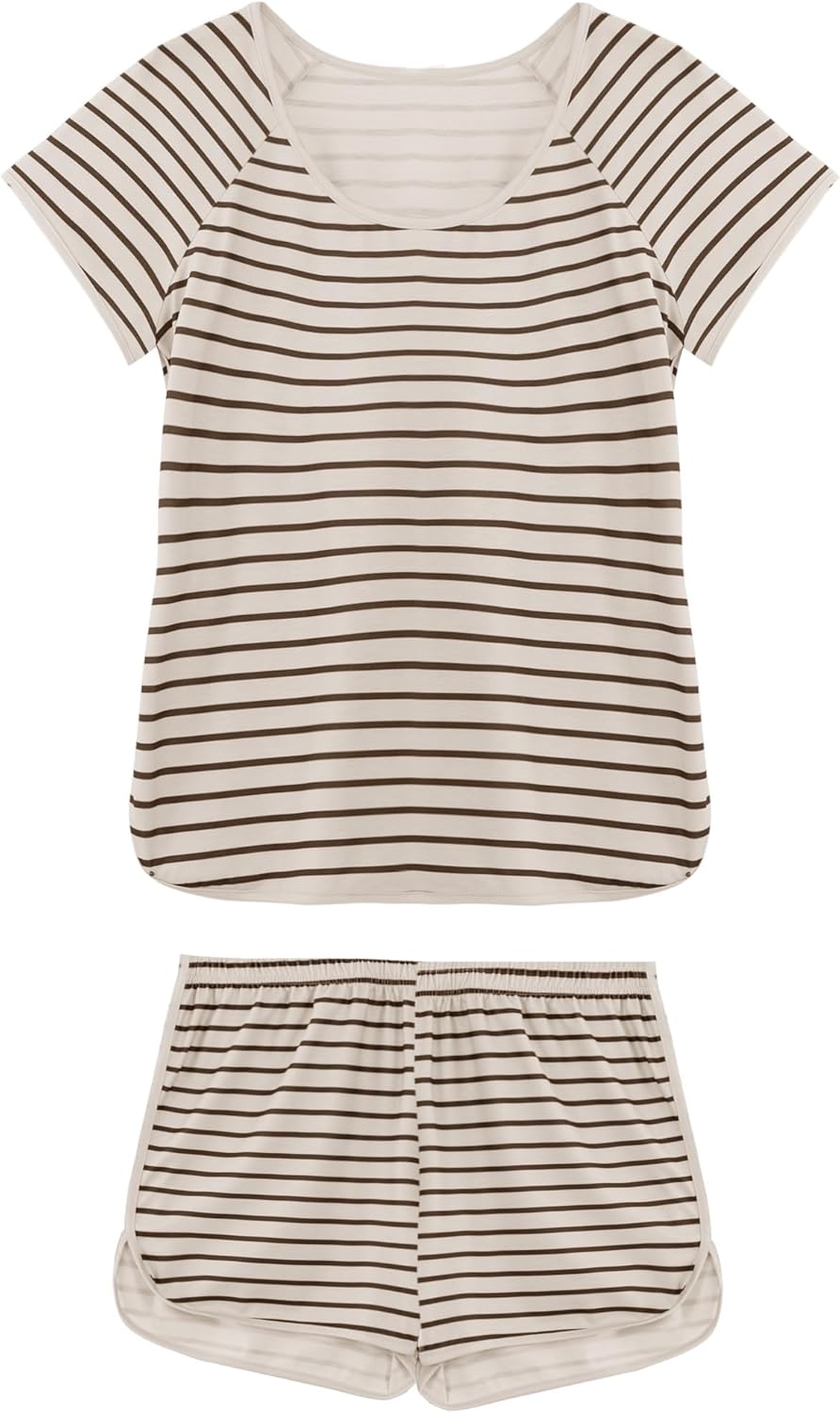 Hilinker Womens Sexy Pajama Set Ruched Lace Trim Cami and Shorts Summer Cute Pjs 2 Piece