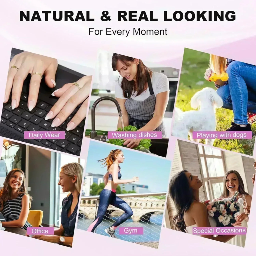 Classic French Square Nails - Press On Nails | Long Lasting & Reusable