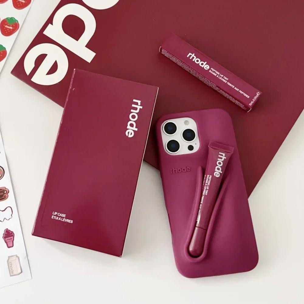 4 Piece Gift Set Rhode Lip iPhone Case With Shopping Bag